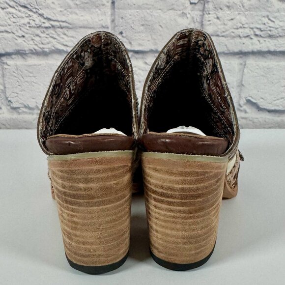 Freebird by Steven FB-BUDHA Heeled Sandals Size 6 Boho Patchwork Western Mule - Picture 10 of 16
